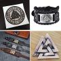 TURTLEDOVE Viking Bracelet Norse Valknut - Nordic Bracelet with Medieval Futhark Rune - Celtic Pagan Jewelry of Amulet