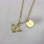 Joycuff Always Bee with Her, Bee Happy-Gold Dainty Initial Necklace 18K Gold Plated Bee Pendant Name Necklaces Gifts for Best Friend Mom Daughter Wife Sister Bee Lovers