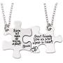 Melix Home Friendship Necklace for 2 Side by Side Best Friends Close in Heart Necklace Keyring Set