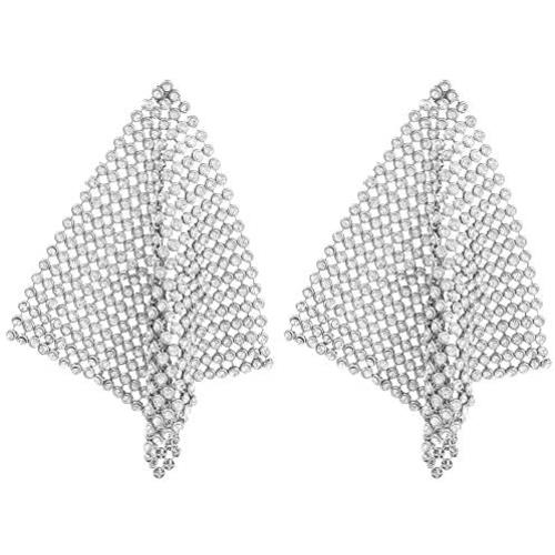 Solememo Long CZ Diamond Star with Waterfall Chandelier Dangle Statement Earrings for Wedding Prom Party