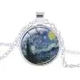 FM FM42 Starry Night Vincent Van Gogh Round Pendant Necklace with 26'' Rolo Chain (4 Styles)