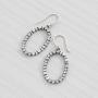 Silpada Oval Glitz Beaded Open Drop Earrings with Crystals in Sterling Silver
