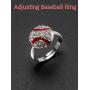 Chengu Baseball Jewelry Set Baseball Earrings Stud Necklace Adjusting Ring for Baseball Fans Player Gifts