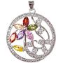 Ray Jewelry Non Tarnish Rhinestone Floral Pendant