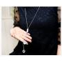 Z-Jeris Womens Crystal Flower Jewelry Tassel Pendant Long Chain Necklace