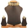 Touchstone Indian Bollywood Gorgeous Intricate Workmanship Mughal White Colorful Rhinestone Crystal Wedding Designer Jewelry Choker Necklace Set in Gold and Silver Tone for Women.