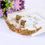 EVER FAITH Vivid Dual Leopard CZ Crystal Animal Necklace Earrings Set