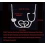 SXNK7 Stainless Steel Nurse Doctor Medical Stethoscope Chain Bijoux Collier EKG Heartbeat Love You Necklaces