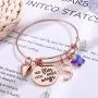 M MOOHAM Butterfly Charm Bracelets for Women, She Flies with Brave Wings Rose Gold Stainless Steel Bangle Bracelet 26 Letters Initial Charm Butterfly Bracelets for Women Teen Girls Jewelry Gifts