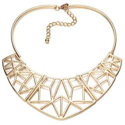 Onnea Gold Tone Cutout Geo Choker Necklace for Women