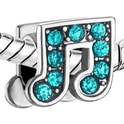 LovelyCharms Blue Music Notes Charm Beads for Bracelets