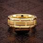 100S JEWELRY Engraved Personalized Tungsten Ring For Men Women Wedding Band Gold Brick Pattern Size 6-16