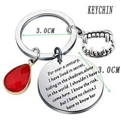 KEYCHIN American TV Show Inspired Jewelry Vampire Gift Halloween Jewellery Narration of Classic Movies Damon Stefan Fans Keychain