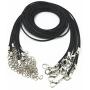Glory Qin 10pcs Black Leather Necklace Cord Chain 1.5mm 2'' Extension Chain