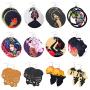 Sunssy 12Pairs African Dangle Earring Women Round Wooden Painted Earring Ethnic Style (12 Pair style 2)