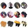 Sunssy 12Pairs African Dangle Earring Women Round Wooden Painted Earring Ethnic Style (12 Pair style 2)