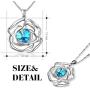 Menton Ezil ''Rose Lover Swarovski Necklace 18K White Gold Flower Pendant Fashion Jewlery - Gift of Love