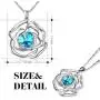 Menton Ezil ''Rose Lover Swarovski Necklace 18K White Gold Flower Pendant Fashion Jewlery - Gift of Love