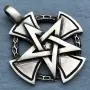Wicca Jewelry Star Pentacle Pentagram Cross Knight templar Wiccan Pagan Celtic Magic Wizard Gothic Protection Amulet Medallion Wealth Money Lucky Charm Pewter Mens Pendant Necklace Silver Ball Chain