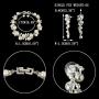 EVER FAITH Simulated Pearl Crystal Bridal Necklace Earrings Bracelet Set Clear