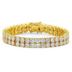 JINAO 2 Rows AAA Cubic Zirconia Iced Out Tennis Bling Lab Simulated Diamond Bracelet