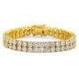 JINAO 2 Rows AAA Cubic Zirconia Iced Out Tennis Bling Lab Simulated Diamond Bracelet