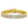 JINAO 2 Rows AAA Cubic Zirconia Iced Out Tennis Bling Lab Simulated Diamond Bracelet JINAO 2 Rows AAA Cubic Zirconia Iced Out Tennis Bling Lab Simulated Diamond Bracelet