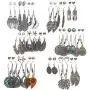36 pairs Boho Classic Vintage Drop Dangle Earrings Set for Women Girls National Style Hollow Heart Shaped Alloy Studs Wood Leaf Handmade beading Eardrop 36 pairs Boho Classic Vintage Drop Dangle Earrings Set for Women Girls National Style Hollow Heart Shaped Alloy Studs Wood Leaf Handmade beading Eardrop