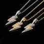 Moca Jewelry Iced Out Lightning BoltPendant Necklace 18K Gold Plated Bling CZ Zircon Simulated Diamond Hip Hop Rapper Chain Necklace for Men Women