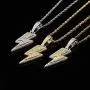 Moca Jewelry Iced Out Lightning BoltPendant Necklace 18K Gold Plated Bling CZ Zircon Simulated Diamond Hip Hop Rapper Chain Necklace for Men Women