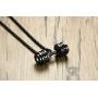 XUANPAI Mens Stainless Steel Hollow Fitness Gym Barbell Dumbbell Pendant Necklace with Chain 24''