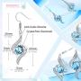 Sllaiss 925 Sterling Silver Post Blue Crystal Eye Drop Dangle Earrings18K White Gold Plated Swarovski Crystal Drop Earrings for Women