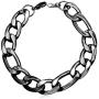 Men Steel Based Black Gun Plated 12mm Wide Figaro Chain Bracelet