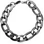 Men Steel Based Black Gun Plated 12mm Wide Figaro Chain Bracelet