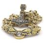Gungneer Viking Thor Hammer Pendant 18k Gold Plated Stainless Steel Dragon Head Byzantine Chain Necklace Asatru Pagan Jewel