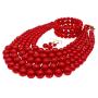 JNF Multi Layer Pearl Strand Costume Jewelry Sets Pearl Statement Necklace Bracelet and Earrings for Women