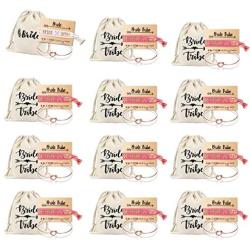 Bridemaid Love Knot Bracelets set - Mookoo 9 7 6 Set Bride Tribe Hair Tie and Bracelets Bridal Shower Cuff for Girls Women