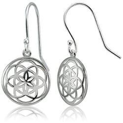 Sterling Silver High Polished Celtic Knot Round Dangle Earrings