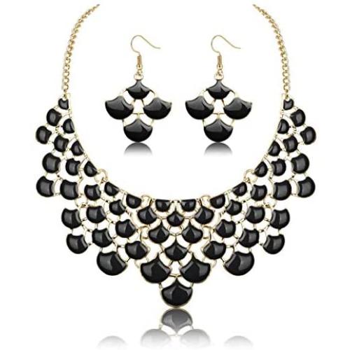 LOYALLOOK Fashion Jewerly Set Women Nescklace Statement Necklace Earrings Jewerly