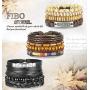 FIBO STEEL 10-32 Pcs Braided Leather Bracelets for Men Women Cool Wrist Cuff Bracelet Adjustable …