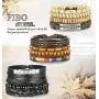 FIBO STEEL 10-32 Pcs Braided Leather Bracelets for Men Women Cool Wrist Cuff Bracelet Adjustable …