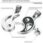 FIBO STEEL 2pcs Stainless Steel Yin Yang Pendant Necklace for Men Women Puzzle Couples Necklace,22 inches FIBO STEEL 2pcs Stainless Steel Yin Yang Pendant Necklace for Men Women Puzzle Couples Necklace,22 inches