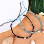 kelistom Waterproof Handmade Anklet Set for Women Bohemian Braided String Rope Bead Chain Ankle Bracelet Hawaii Adjustable Beach Foot Jewelry