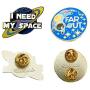 Stickeroonie Enamel Pin Set - I Need My Space Enamel Pin and Cute Astro Cat Astronaut Galaxy Planet Lapel Pin 1.2 Inches Enamel Pins Set Cute Backpack Lapel Pins Hat Pins Clothing Pins Cute Jewelry