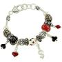 Lola Bella Gifts Casino Poker Charm Bracelet w/ Gift Box and Organza Pouch