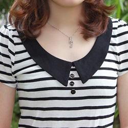 Womens Copper Plated White Gold Music Note Pendant Dangle Necklace Mom Jewelry for Women Girl