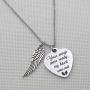 IDLAN Memorial Jewelry Your Wings were Ready My Heart was Not Heart Necklace Memorial Gift Miscarriage Remembrance Gift