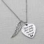 IDLAN Memorial Jewelry Your Wings were Ready My Heart was Not Heart Necklace Memorial Gift Miscarriage Remembrance Gift