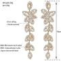 mecresh Flower Teardrop Earring and Bracelets Silver/Gold/Champagne Bridal Jewelry Sets for Women