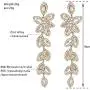 mecresh Flower Teardrop Earring and Bracelets Silver/Gold/Champagne Bridal Jewelry Sets for Women mecresh Flower Teardrop Earring and Bracelets Silver/Gold/Champagne Bridal Jewelry Sets for Women